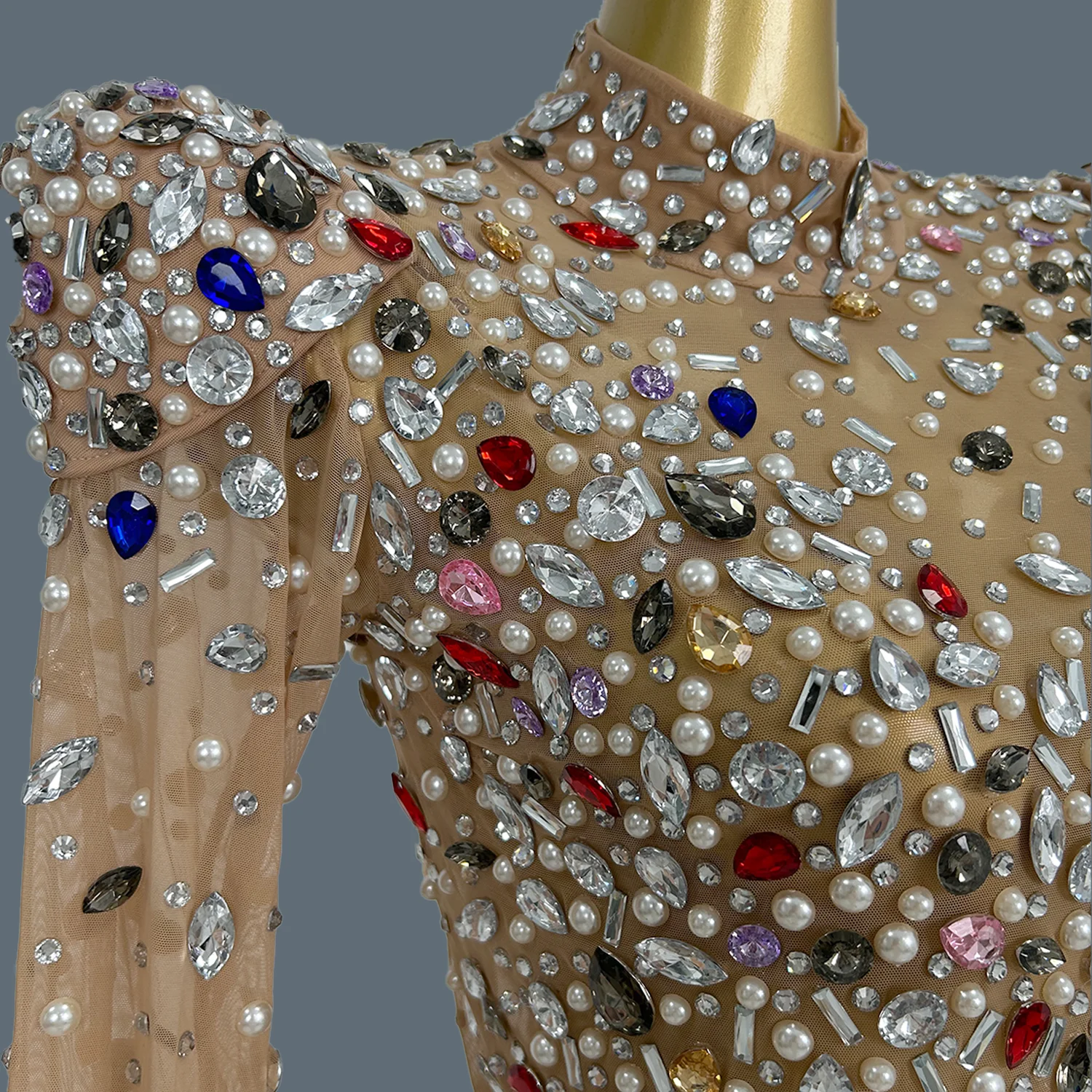 

Luxury Sparkly Rhinestone Bodycon Wrap Dress for Sexy Women Long Sleeved Mini Dress Club Party Show High-end Evening Dress Puer