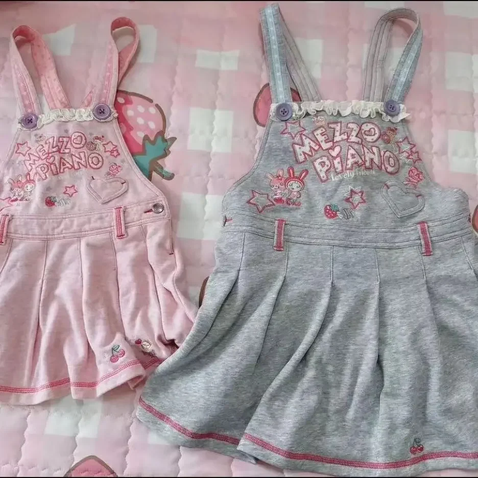 اليابانية الكرتون Mezzo التطريز الحب فستان بحزام 2024 الخريف جديد الحلو فتاة لطيف Y2k فستان Fairycore Mini Vestidos De Mujer