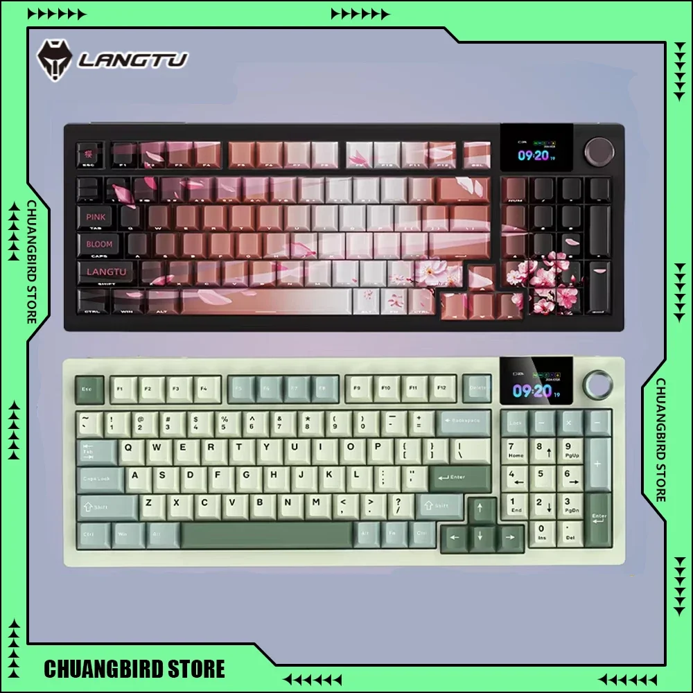 Langtu Lt95 Pro Hot Swap Customized Mechanical Keyboard 3Mode Bluetooth 2.4g Wireless Macro Driver Lasting Office Game Keyboard