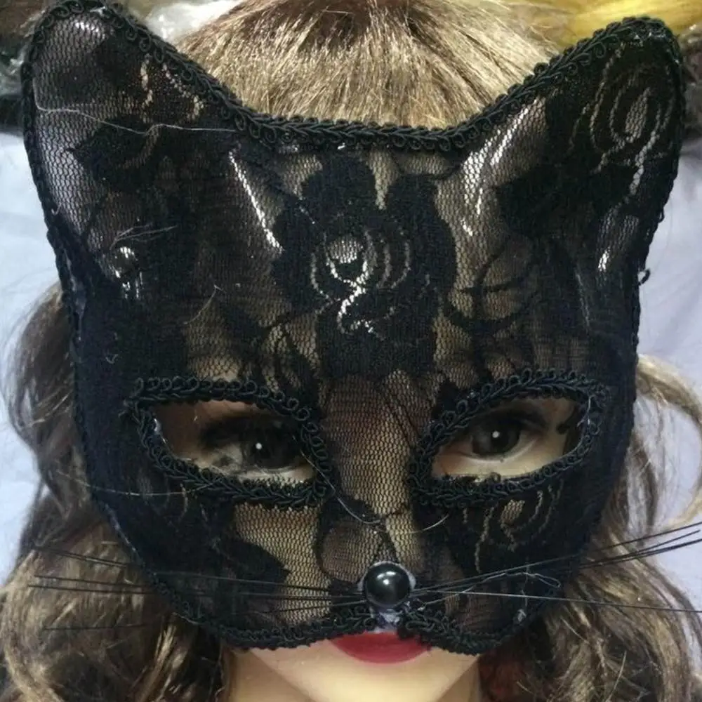 Sexy Lace Harness Cosplay Cat Woman Halloween Half Eyes Black Face Masks Bdsm Fetish Bondage  Erotic Sex Shop Accessories 18