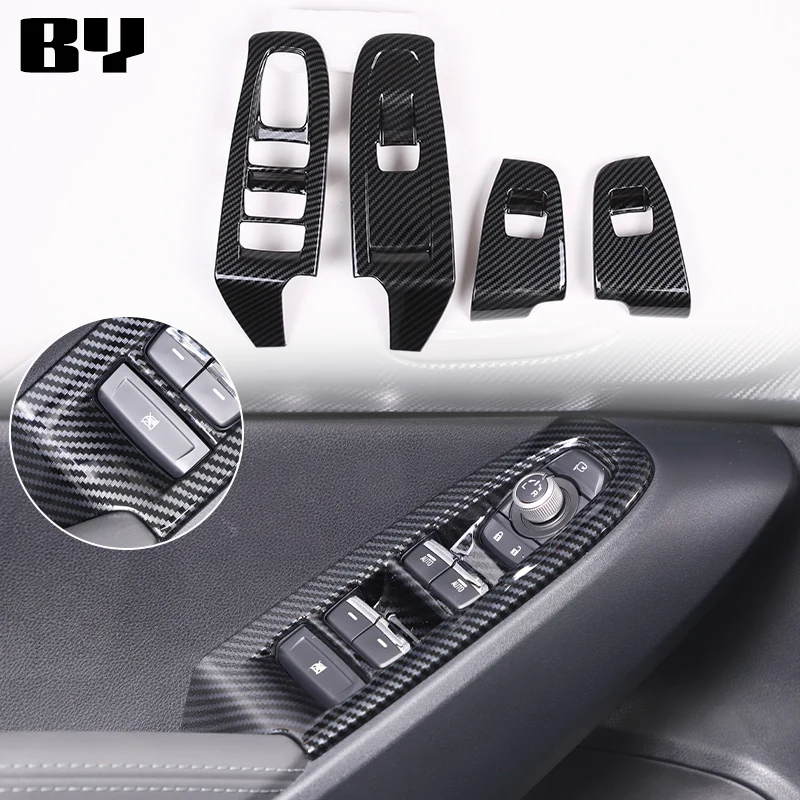 

For Subaru Crosstrek 2023-2024 ABS Carbon Fiber Car Door Handle Armrest Window Glass Lift Panel Frame Cover Car Accessories