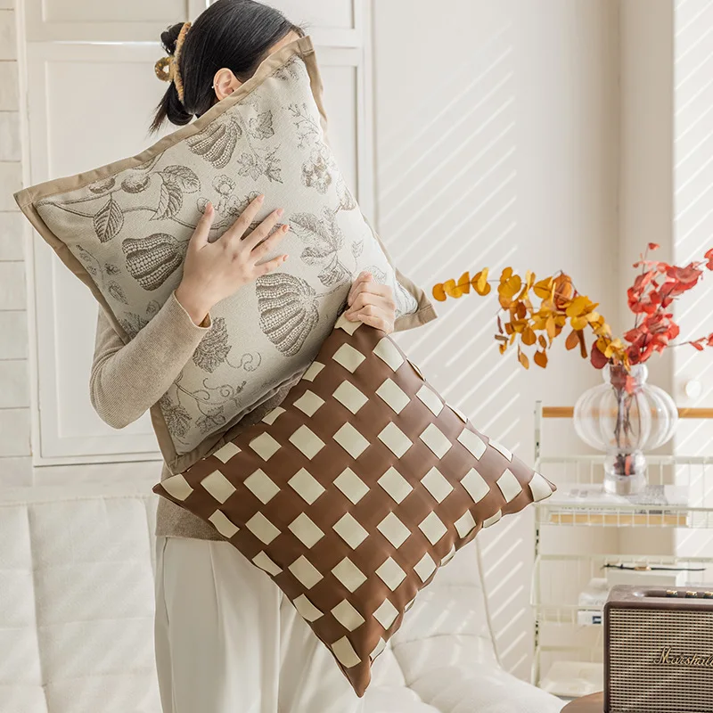 30x50/45x45CM Nordic Modern Throw Pillow Cover Light Luxury Stamping Waist Cushion Cover Decor Home Decorative Pillowcase