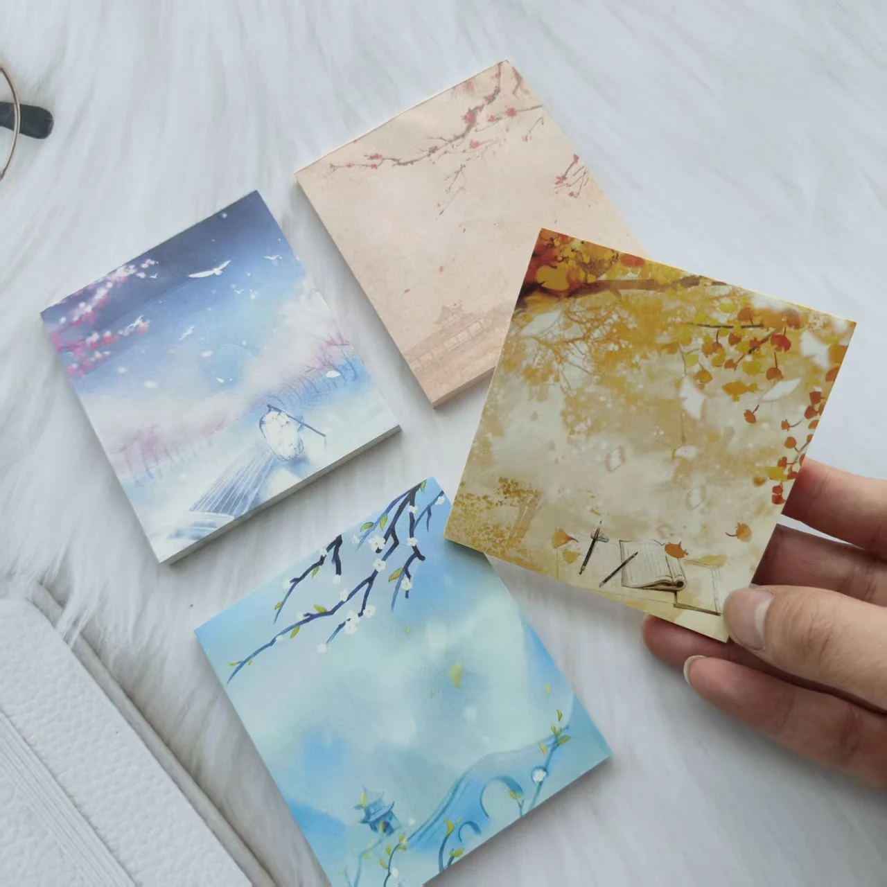 50 pegatinas de notas de estilo sanciente: papel de notas de mensaje clásico creativo, adecuado para estudiantes como regalos de papelería.