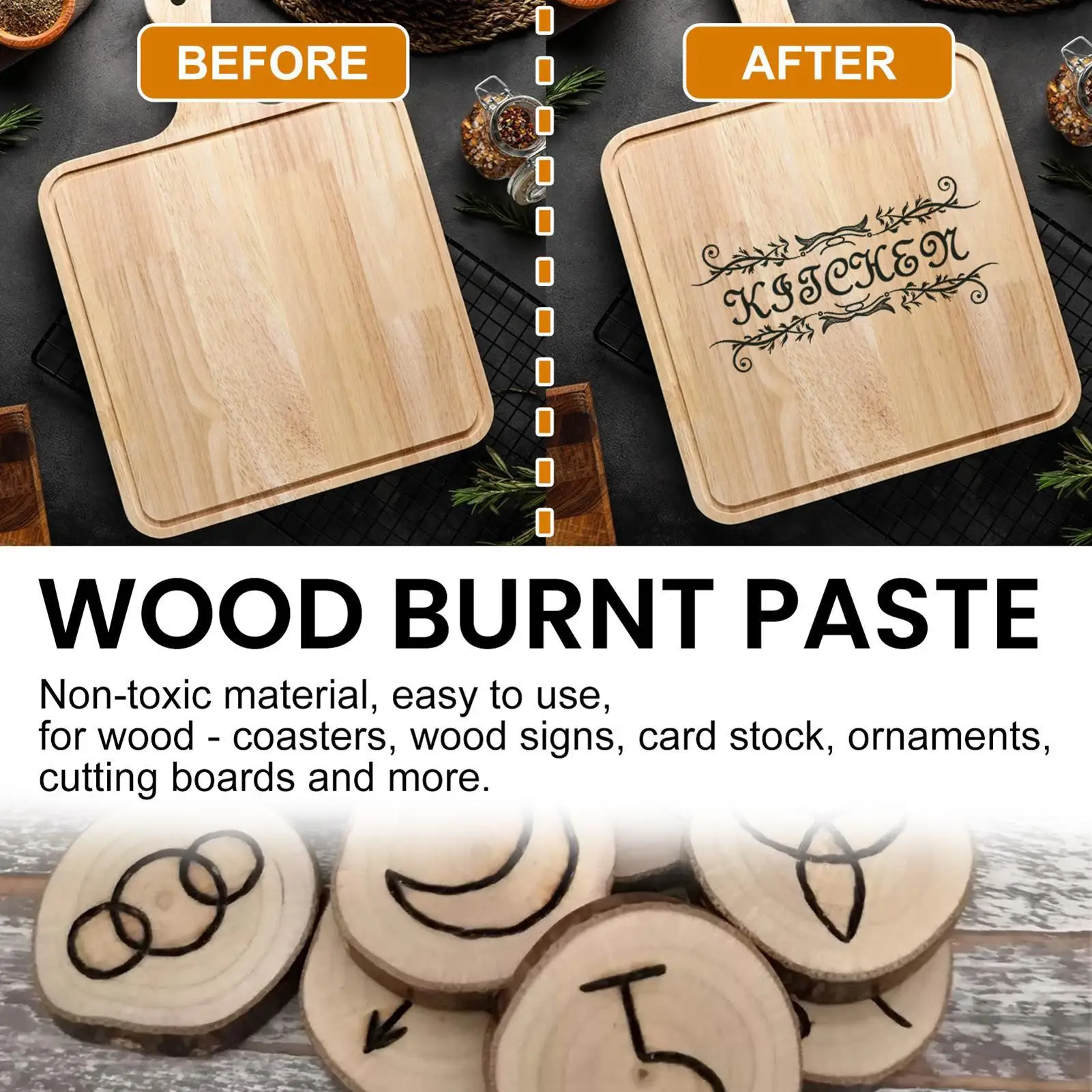 120ml Heat Activated Wood Burning Paste Multifunctional Pyrography Gel DIY Combustion Gel for Crafting Drawing