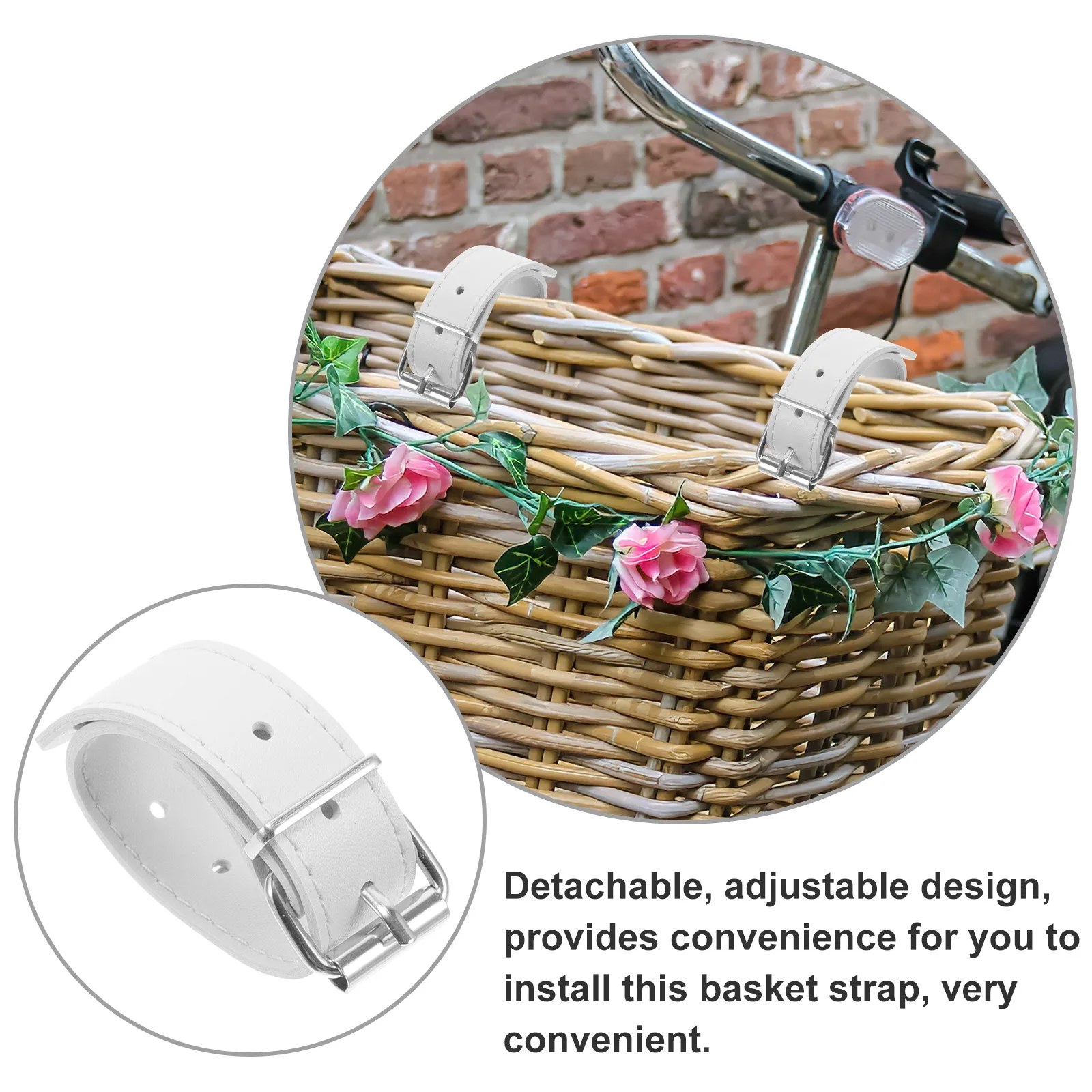 

Adjustable Bike Basket Strap Belt for Scooter Front Handlebar Cycling Accessories Compact Design Universal Fit