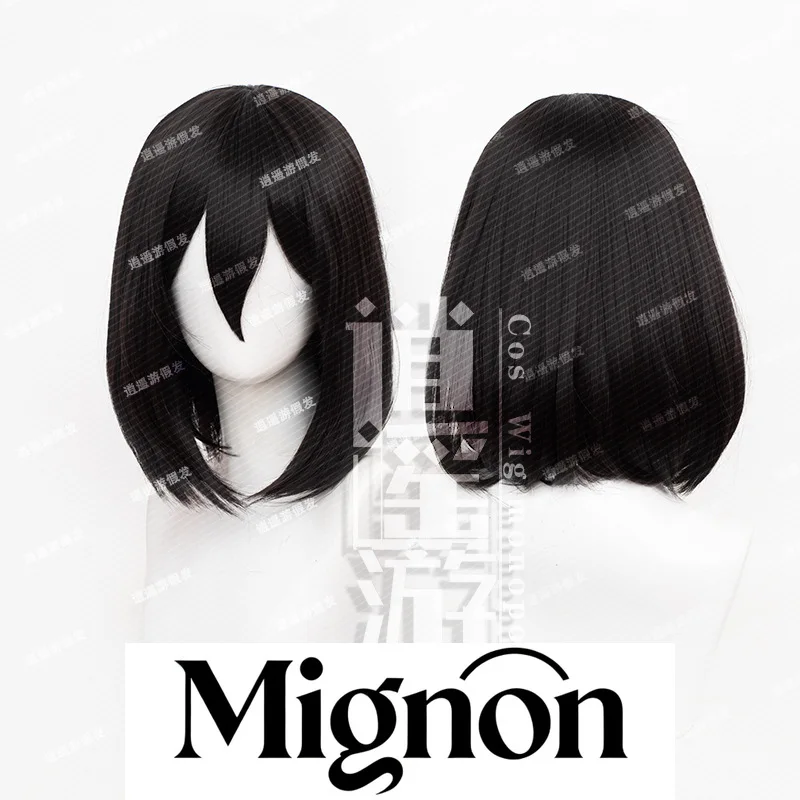 Attack on Titan Mikasa Ackerman Cosplay Wig Simulation Scalp Top Black Hair Halloween Gift