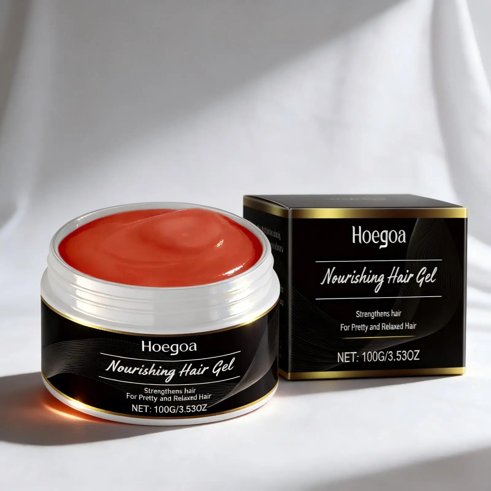 Hoegoa Hair Styling Gel Citrus Long Lasting Matte Finish Hair Styling Products Non-greasy Castor Oil Moisturizing Hair Gel 100g