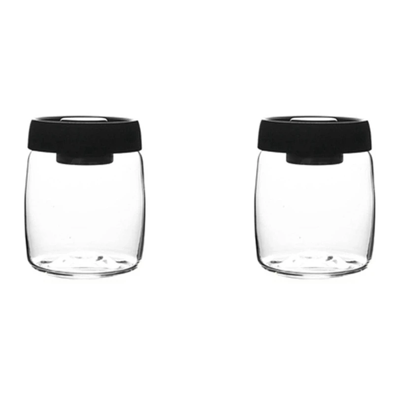 2X Coffee Bean Storage Container Glass Vacuum Jar Sealed Nordic Kitchen Storage Snack Tea Milk Powder Container M