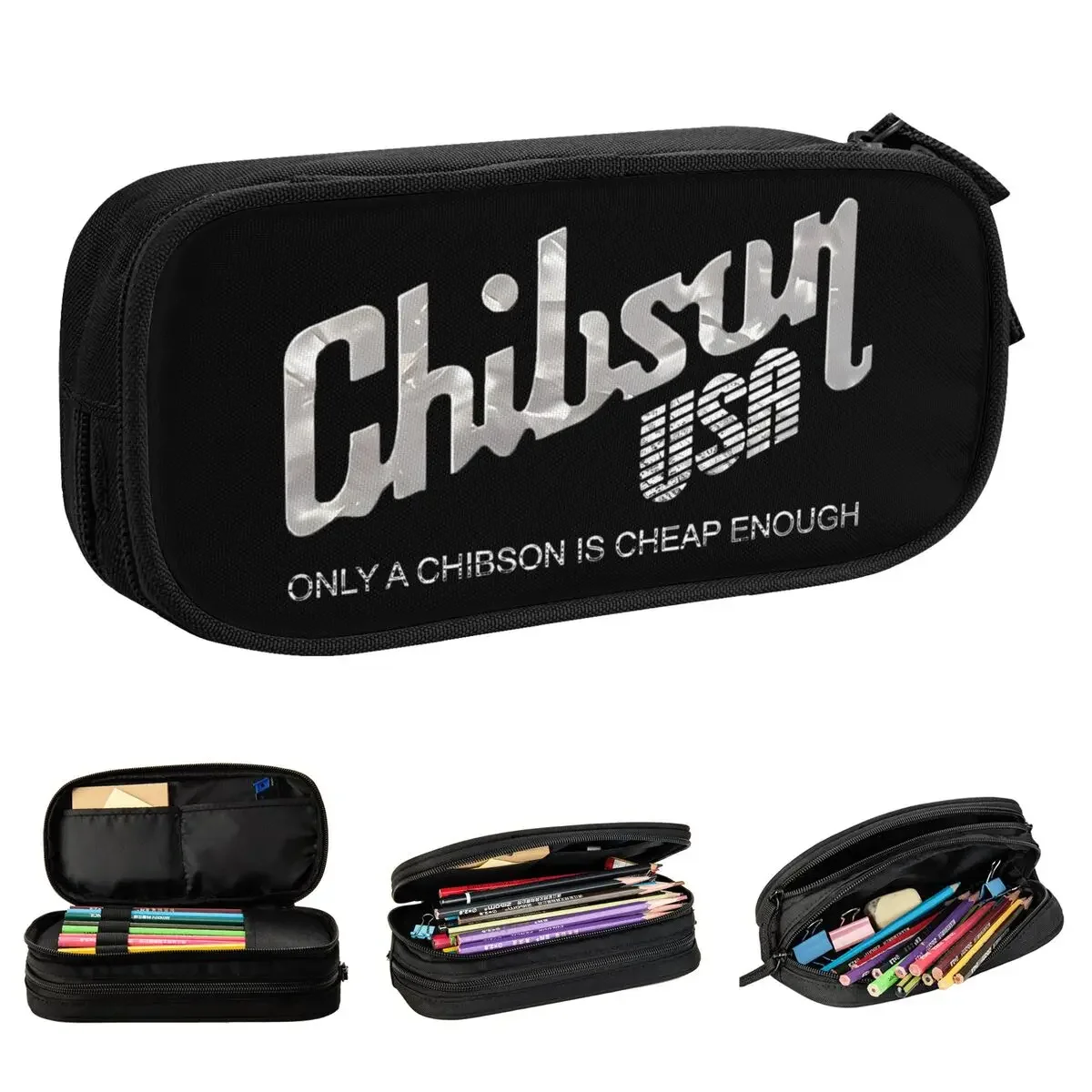 

Fashion Gibsons Guitar Rock Pencil Cases Pencilcases Pen Holder Kids Big Capacity Bag Office Gifts Accessories