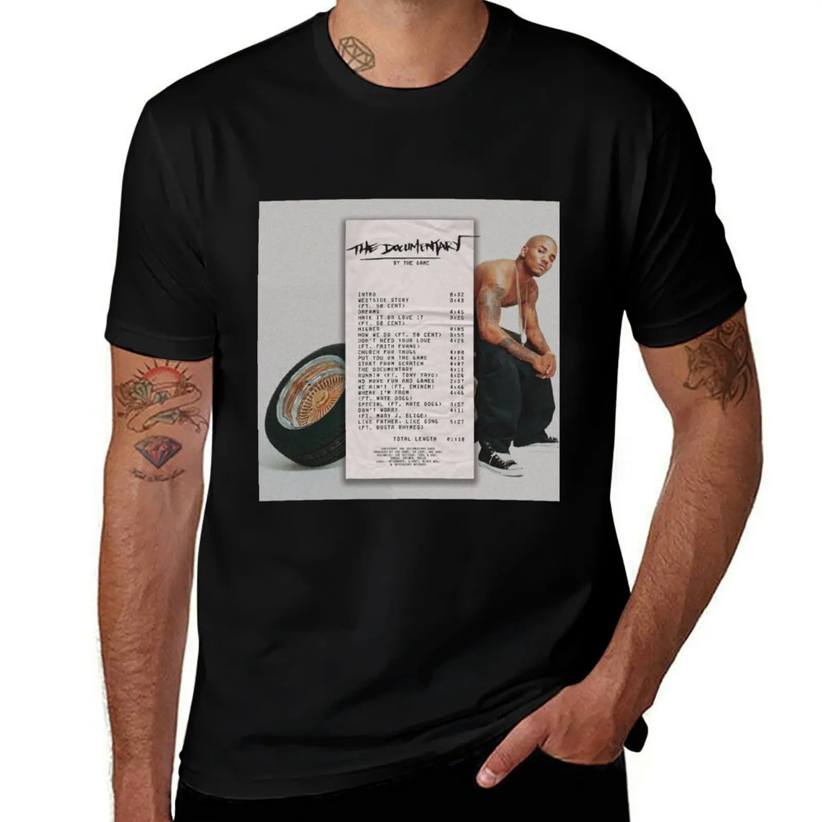 

The Game The Documentary Album Receipt T-Shirt Casual Trendy Streetwear Tee Shirt
