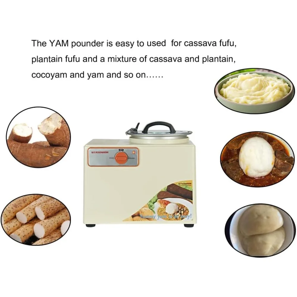 Yam Pounding Machine, To Boil Yam and To Pound the Yam,Cassava FuFu, Plantain FuFu and a Mixture of Cassava Effortlessly