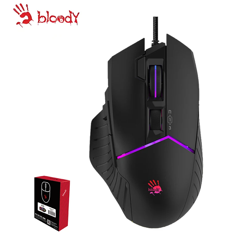 ماوس ألعاب A4tech BLoody W95MAX، 10 أزرار ماكرو، 12000 CPI، سرعة الإطار: 8000 إطارًا في الثانية، معدل التقرير 2000 هرتز، مستشعر Max BC3332-A