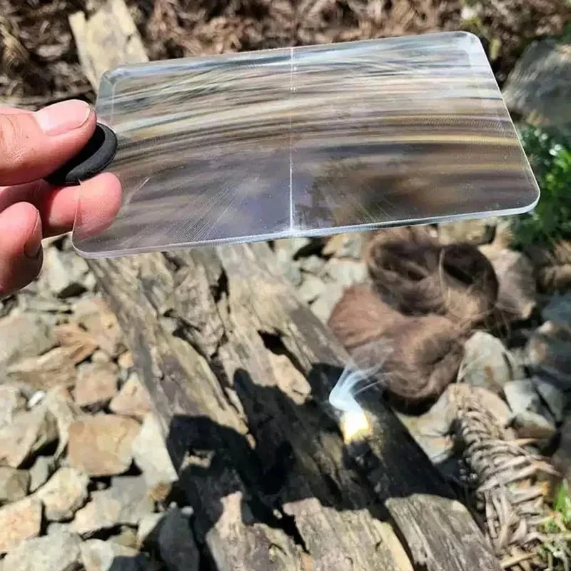 

Magnifying Glass Card Fire Starter Outdoor Solar Lgniter Fresnel Solar Concentrator Picnic Lgnition Tools Survival Multitools