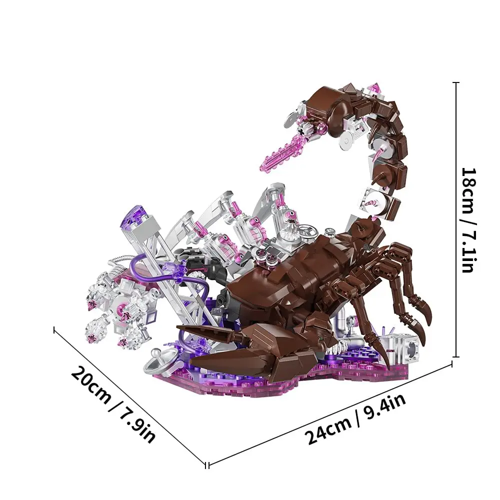 Insetos Coleção Blocos De Construção Conjunto Selva Cruzando Bug, Kit De Construção De Escorpião Mecânico, Série Animal, Presente
