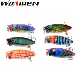 Popper mini realista con plumas – Señuelo superficie 3,5cm