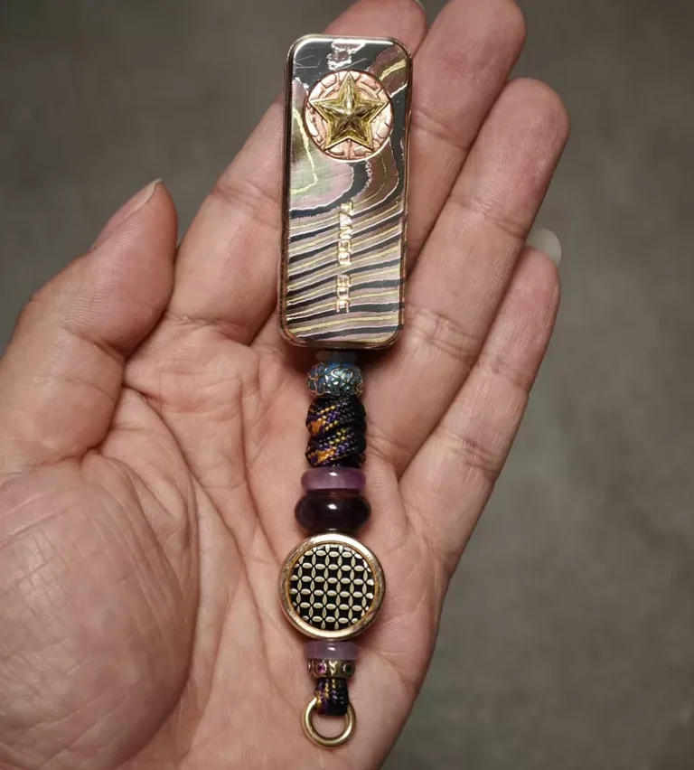 Used EDC Tang Dou EDC sugar cube Mokume lightning pattern fidget slider decompression toy