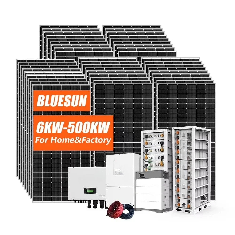 ل Bluesun كاملة 10kw 20kw 30kw 50kw النظام الشمسي تخزين الطاقة 100kwh IP65 حماية يمكن منفذ الاتصالات نوع سبليت #5
