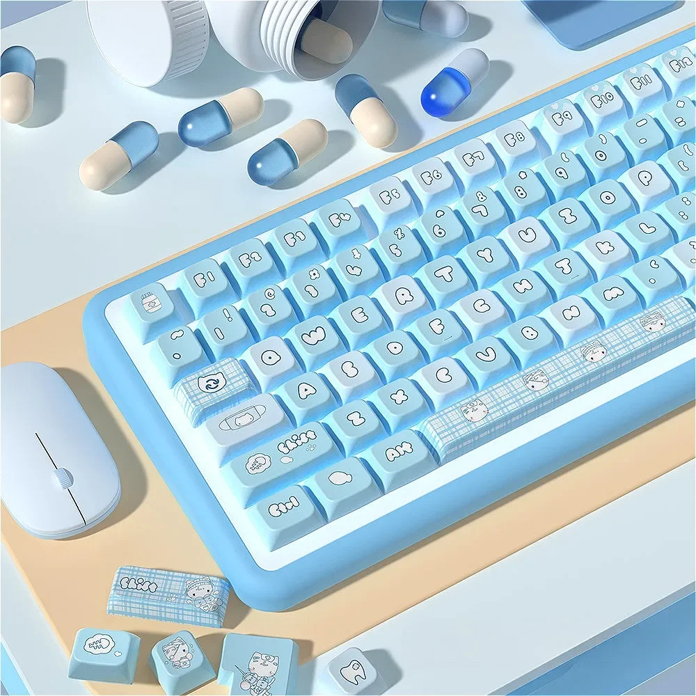 

138/158 key MDA keycap set PBT water color kitten, suitable for 60/64/84/98/108 game mechanical keyboard MX switch