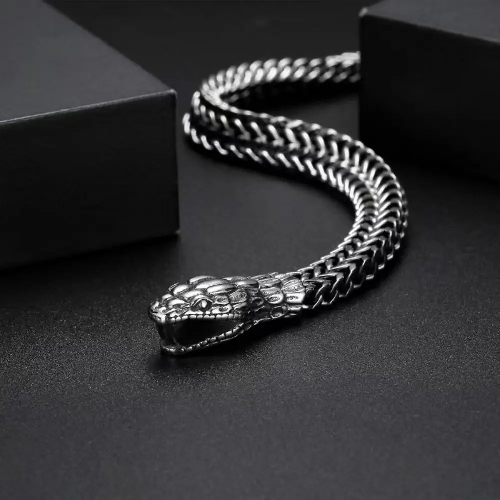 Fashion Double-Headed Snake Bracelet High Quality Hollowing Out Hollow Witch Pendant Bracelet Personality Stainless Steel