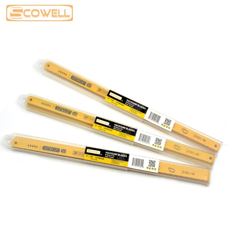 Hojas de sierra para metales flexibles Hojas de sierra manual de 12 "X 1/2" Herramienta manual de bricolaje Hojas de sierra de acero para corte de metal Hss-bimetálico M42 (8% cobalto)