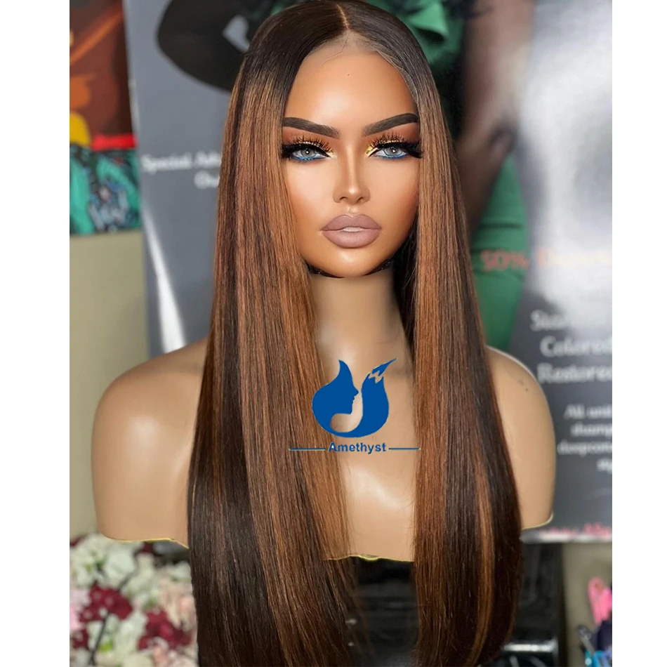 

Amethyst Silky Straight Highlight Lace Wig Human Hair For Women Brazilian Glueless 13x6 Lace Frontal Wig Remy Hair Pre Plucked