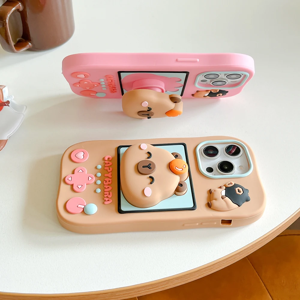 لهاتف iPhone 16، 16Pro، 16promax، حافظة سيليكون ناعمة ثلاثية الأبعاد لهاتف iPhone، غطاء مقاوم للصدمات، غلاف جلدي مقاوم للصدمات، حيوان كرتوني لطيف #4