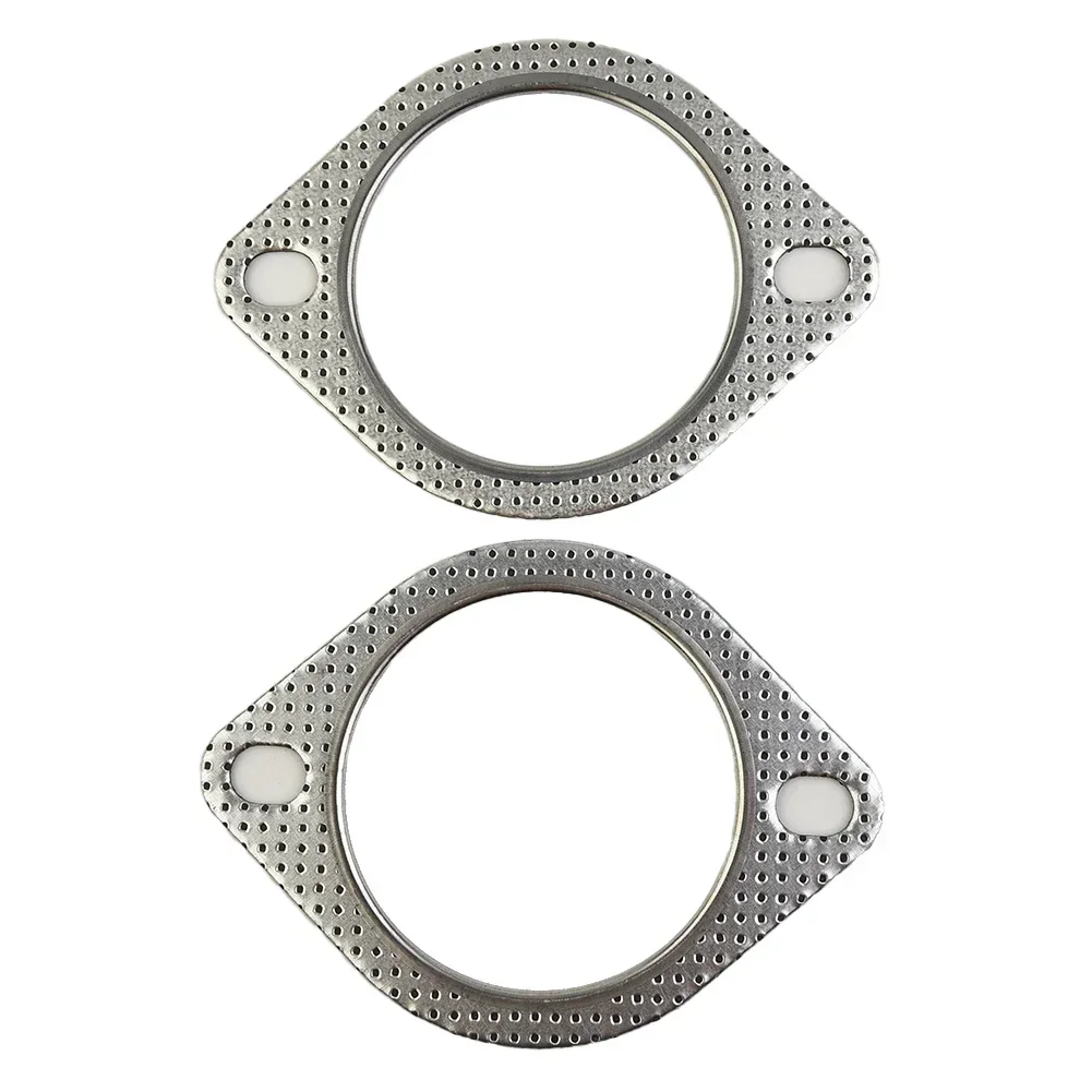 

2pcs Car Flange Gasket Exhaust Gasket 2 Bolt 3Inch Downpipe Metal Multi Layer 76mm For Nissan For Honda For Toyota For Mazda