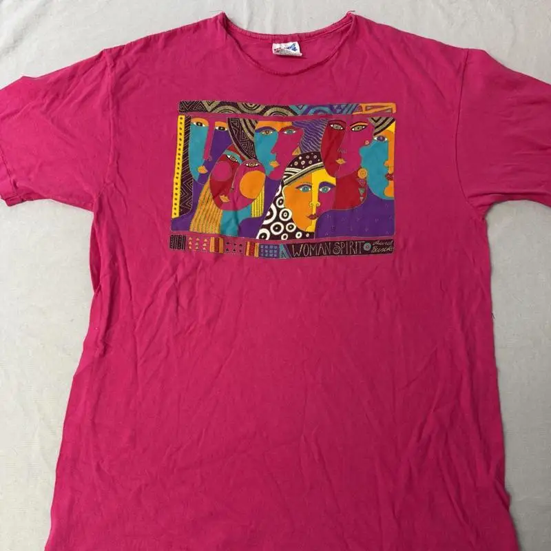 Vtg امرأة الروح تي شيرت مجردة النساء وجوه الغار برش L