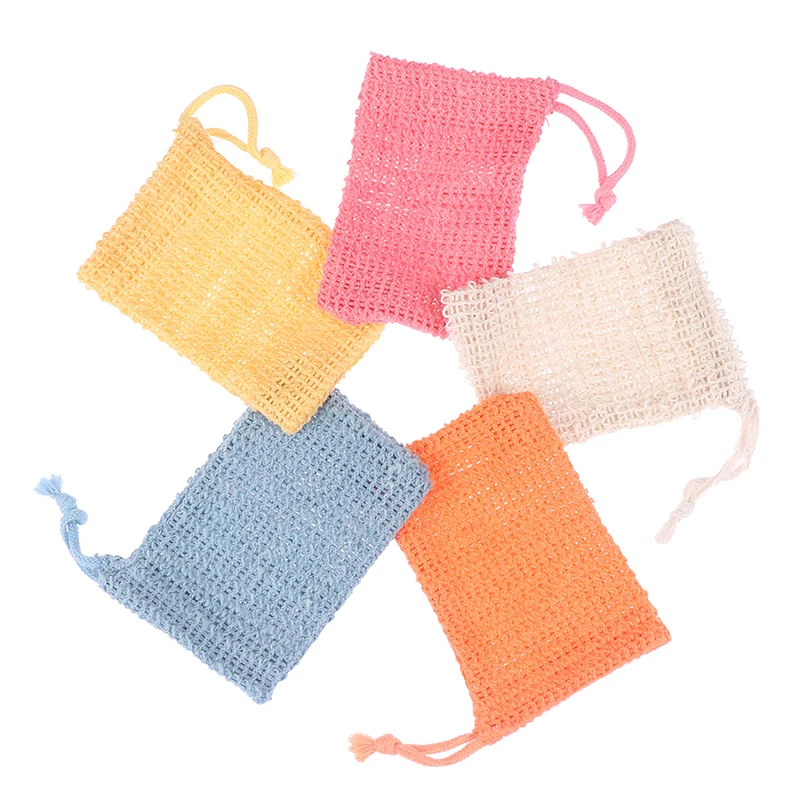 Cotton Linen Soap Saver Bag Pouch Bar Plentiful Bubble Foam Soap Bags Exfoliating Soap Mesh Bags for Shower Soap Holder Pocket