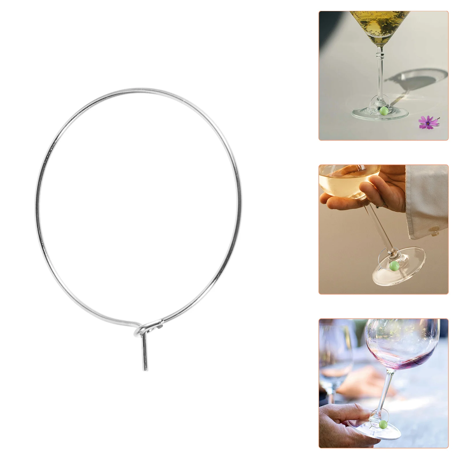 

200Pcs Goblet Marking Labels 25mm Metal Glass Charm Rings DIY Drink Identifiers Party Supplies Wine Glass Charm Rings