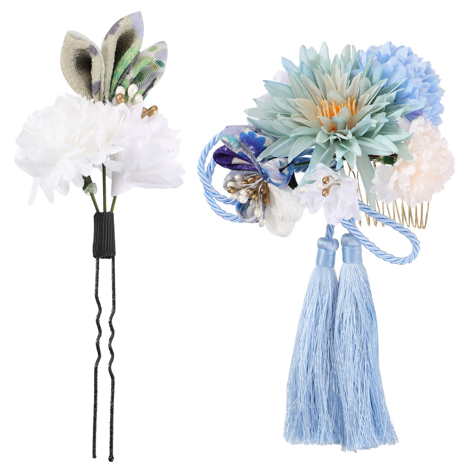 

2 шт. заколки для волос с цветочными кисточками в японском стиле, легкие и элегантные свадебные украшения для невесты, для особых мероприятий