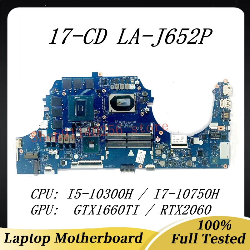 L92731-001 M10793-001 M11855-001 LA-J652P For HP 17-CD Laptop Motherboard W/ I5-10300H/I7-10750H CPU GTX1660TI/RTX2060 100% Test