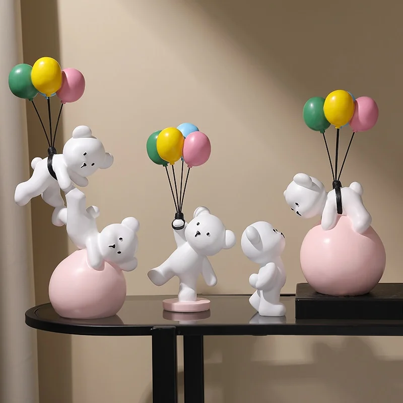 

Balloon Bear Rabbit Resin Figurine Best Friend Birthday Gift Creative Decorations Faion Jewelry Other Brand Other Material