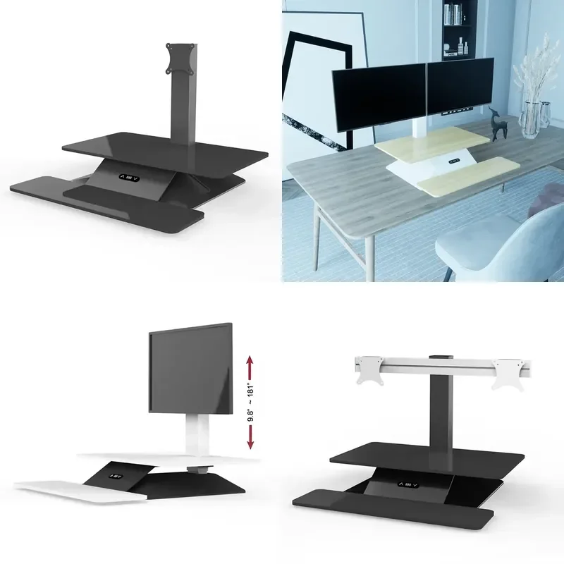 Ergonomic Electric Office Height Adjustable Sit Stand Desk Riser Converter Computer Desk