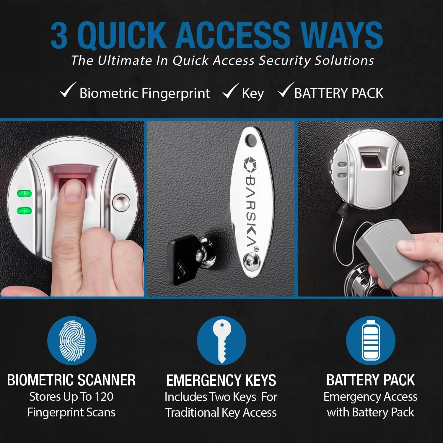 Biometric Fingerprint Top Opening Security Drawer Safe Box 0.23 Cubic Ft, Multi, One Size