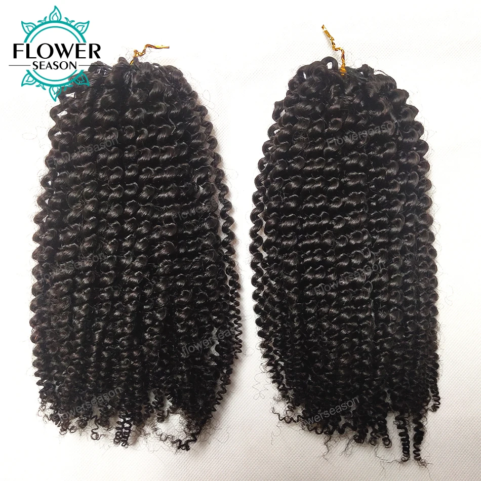 Knotless Pre-Separated Crochet Hair Extensions Human Hair Afro Kinky Curly 2 Bundles Per Pack 120g Crochet Hair for Women