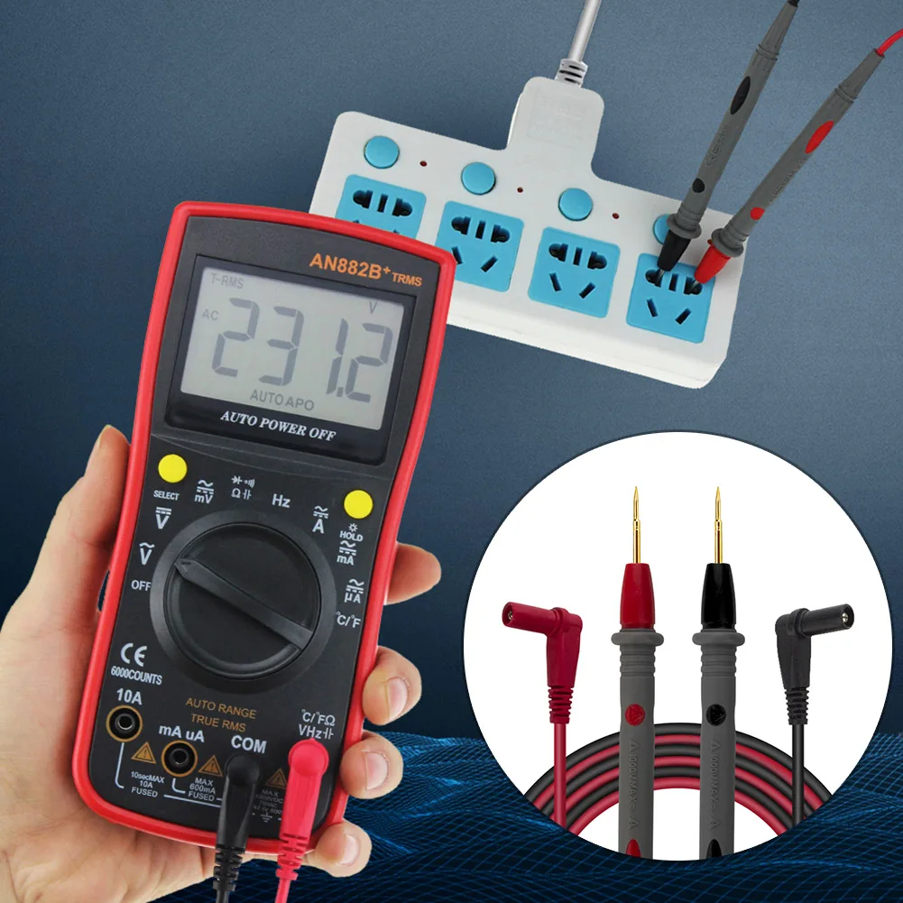 Universal Digital Multimeter Pens Anti-skid Silicone Flame Lead Probe Wire 1000V 20A Ammeter Tool for Electric Supplies