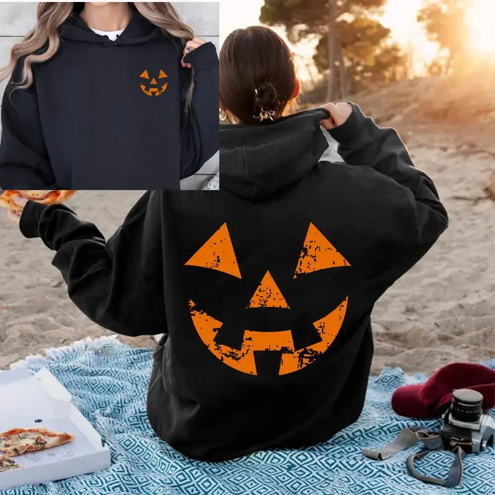 

Halloween Pumpkin Face Hoodies Jackolantern Sweatshirt Men Hoody Retro Halloween Graphic Hoodie Womens Hooded Halloween Costume