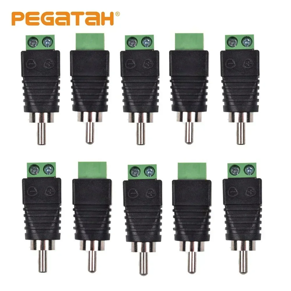 10pcs/5pcs/2pcs BNC Connectors Male RCA plug JR-R55 with audio to terminal block for cctv camera AHD CVI Camera Camera