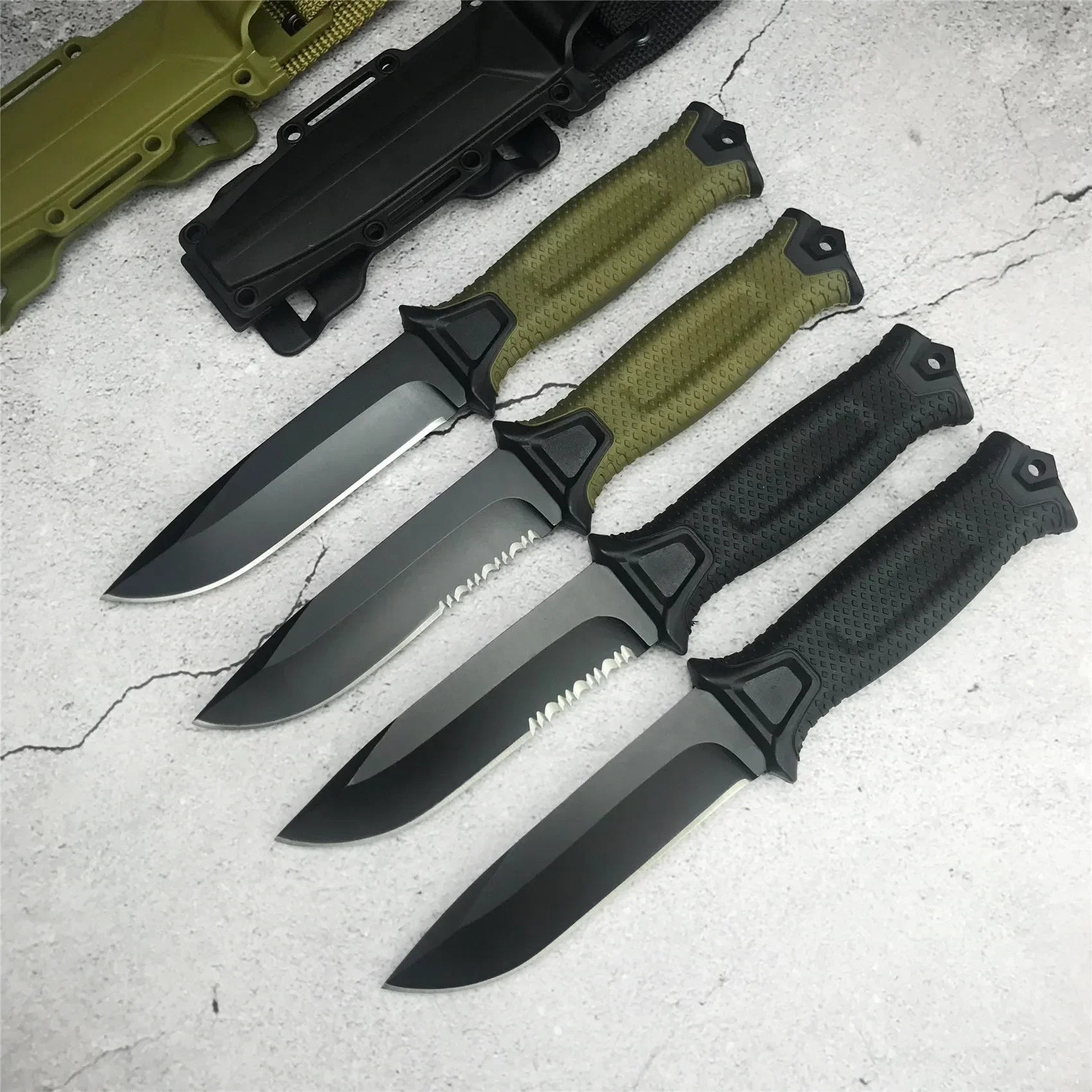 

Fixed Blade Knife G1500 Gear Strongarm 440C Serrated/Full Blade Outdoor EDC Tactical Survival Combat Hunting Camping EDC Tool