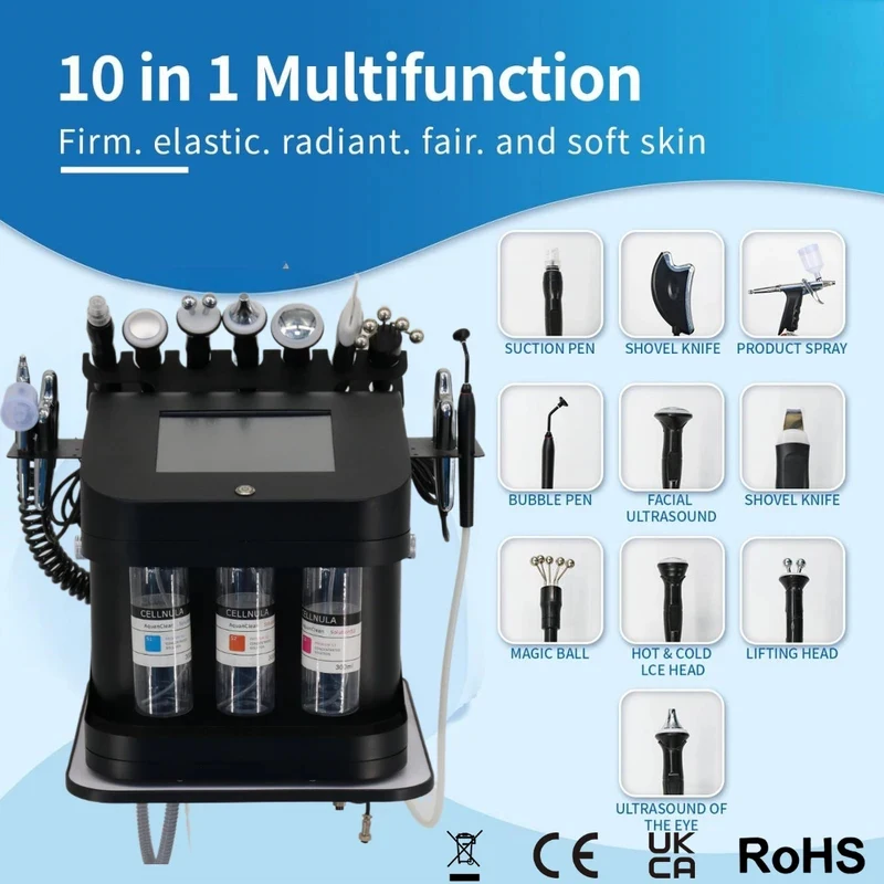 

All-in-One Skin Care Machine: Ultrasonic Aqua Peeling, Nano Oxygen Spray, LED Light Therapy & Cooling Head for Anti-Aging, Pore