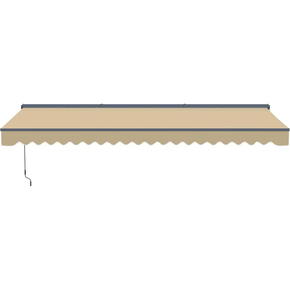 

Motorized Retractable Patio Awning, Remote Control Electric Motor & Manual Crank