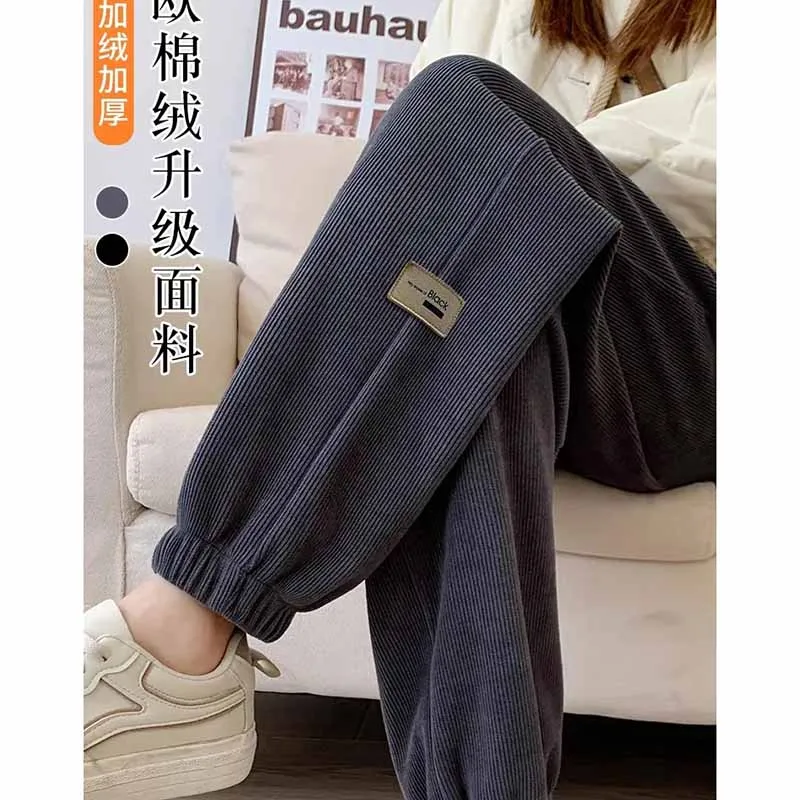 

Women Spring Autumn New Autumn Winter Lantern Guard Plush Pants Female Leisure Loose Fitting Harlan Sports Leggings Casual Pant