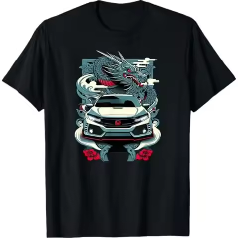 Honda Men's and Women's T-shirts Racing Motorcycle Cultural Shirts Summer New Civic Type R Car Casual Trend Short Sleeves