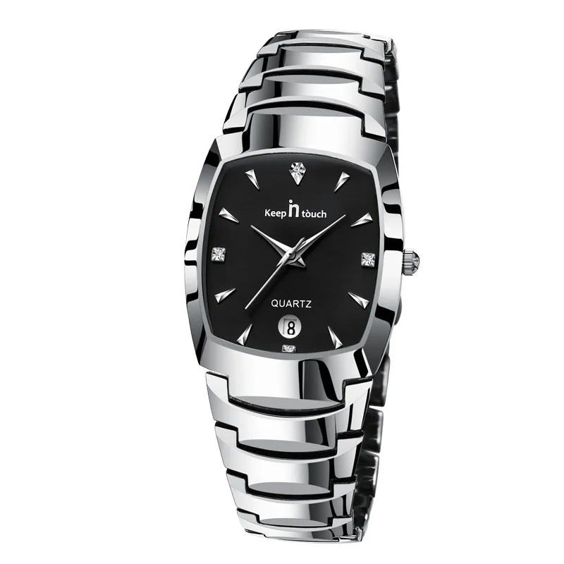 2026 عشاق الهدايا زوجين Wathes التوقيت المزدوج حركة الكوارتز الفولاذ المقاوم للصدأ سوار الرجال والنساء طقم ساعات