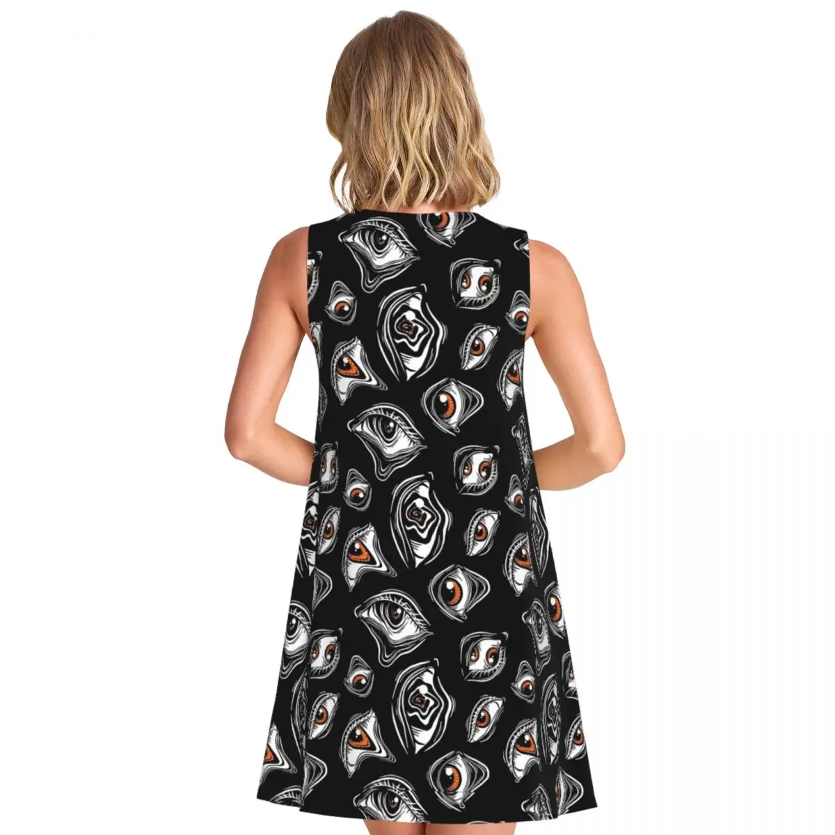 Abstract Evil Eye Dress Trippy Eyes Sexy Dresses Summer Streetwear Oversized Tank Dress New Arrival Ladies Pattern Vestidos