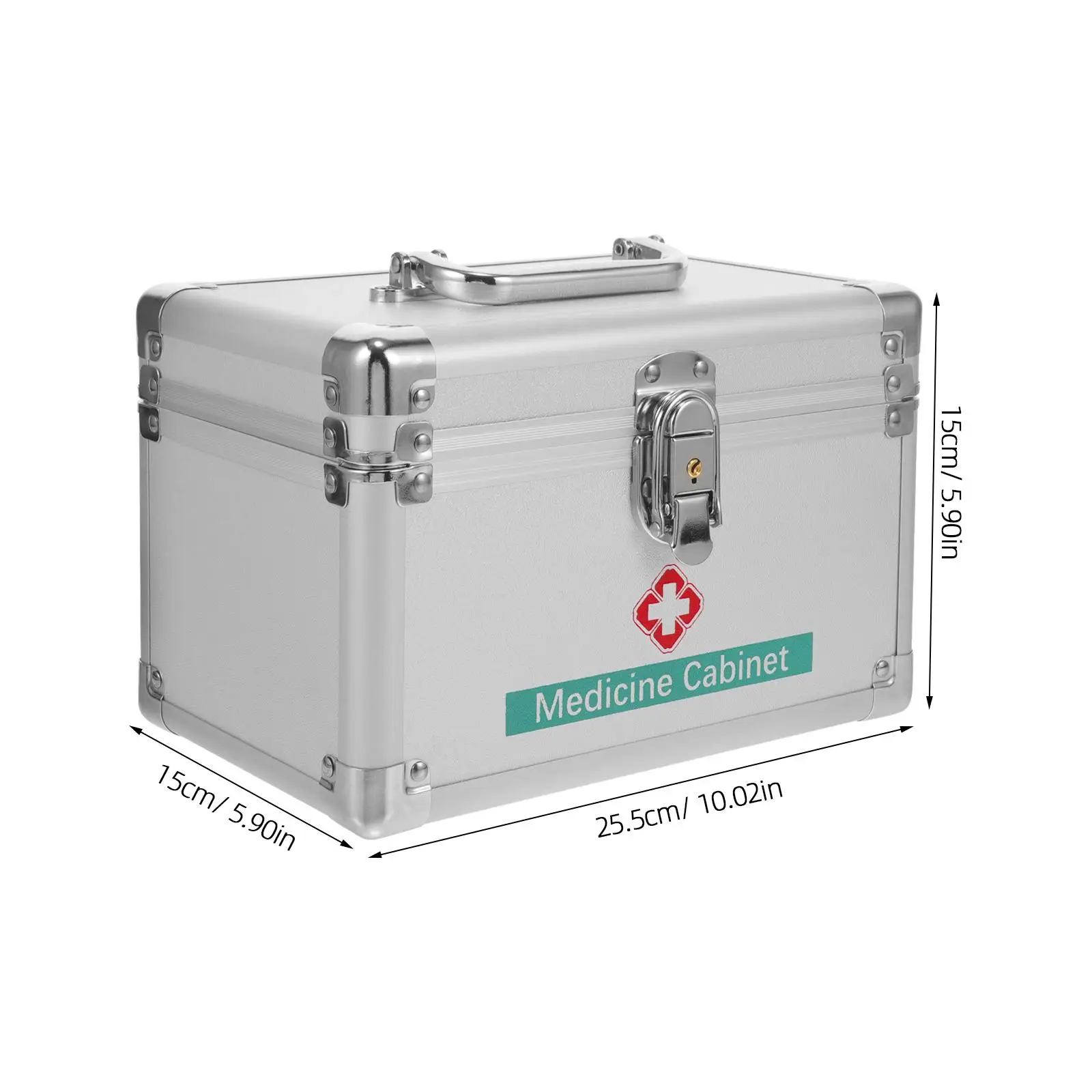 صندوق دواء محمول من سبائك الألومنيوم للإسعافات الأولية حقيبة للتخزين حاويات السفر دواء ganizer صندوق قابل للقفل فارغ