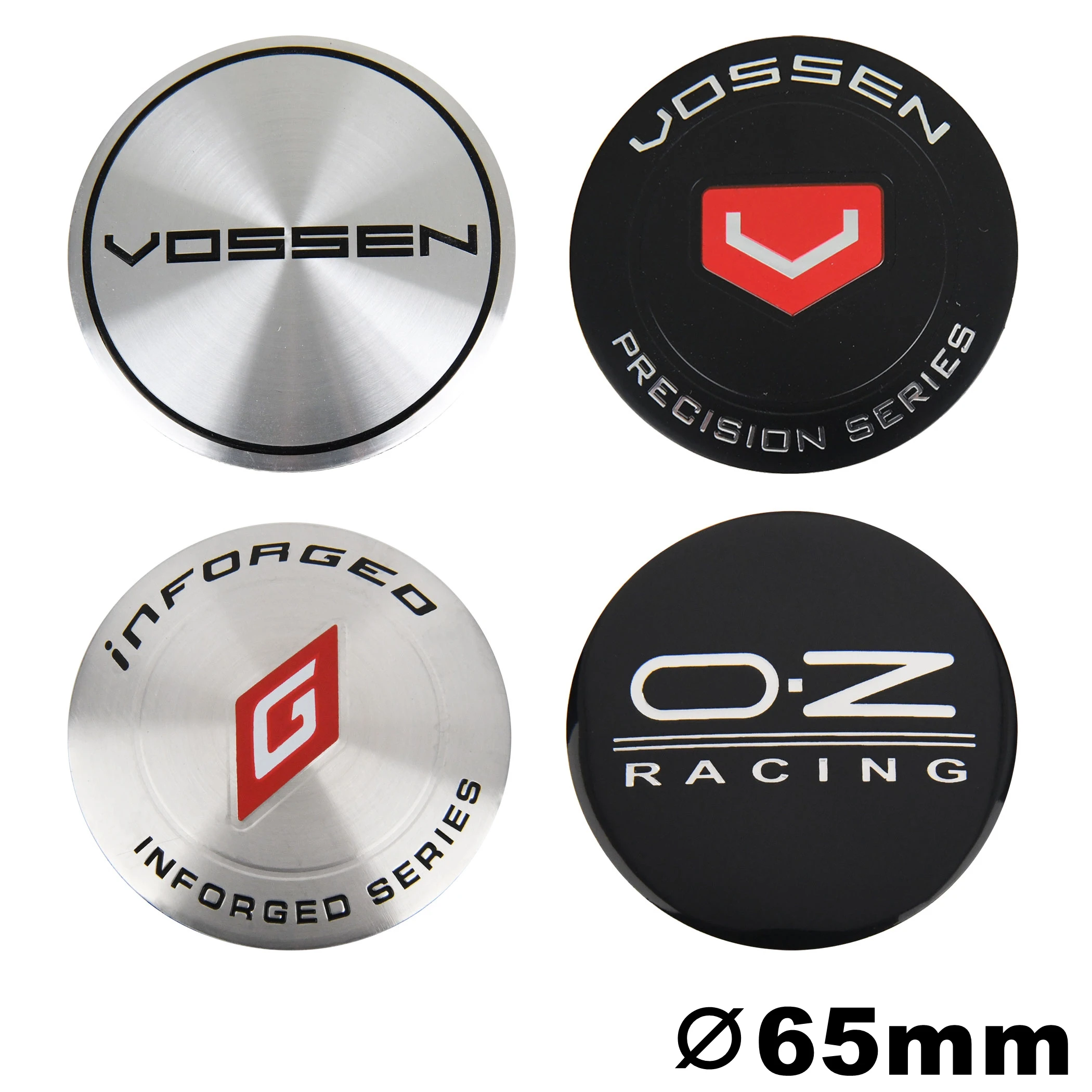 колпачки центральные колесные Эмблема RACING SPORT INFORGED OZ VOSSEN JP JAF Стикеры логотипом 65мм Заглушки ступицы комплект 4 шт