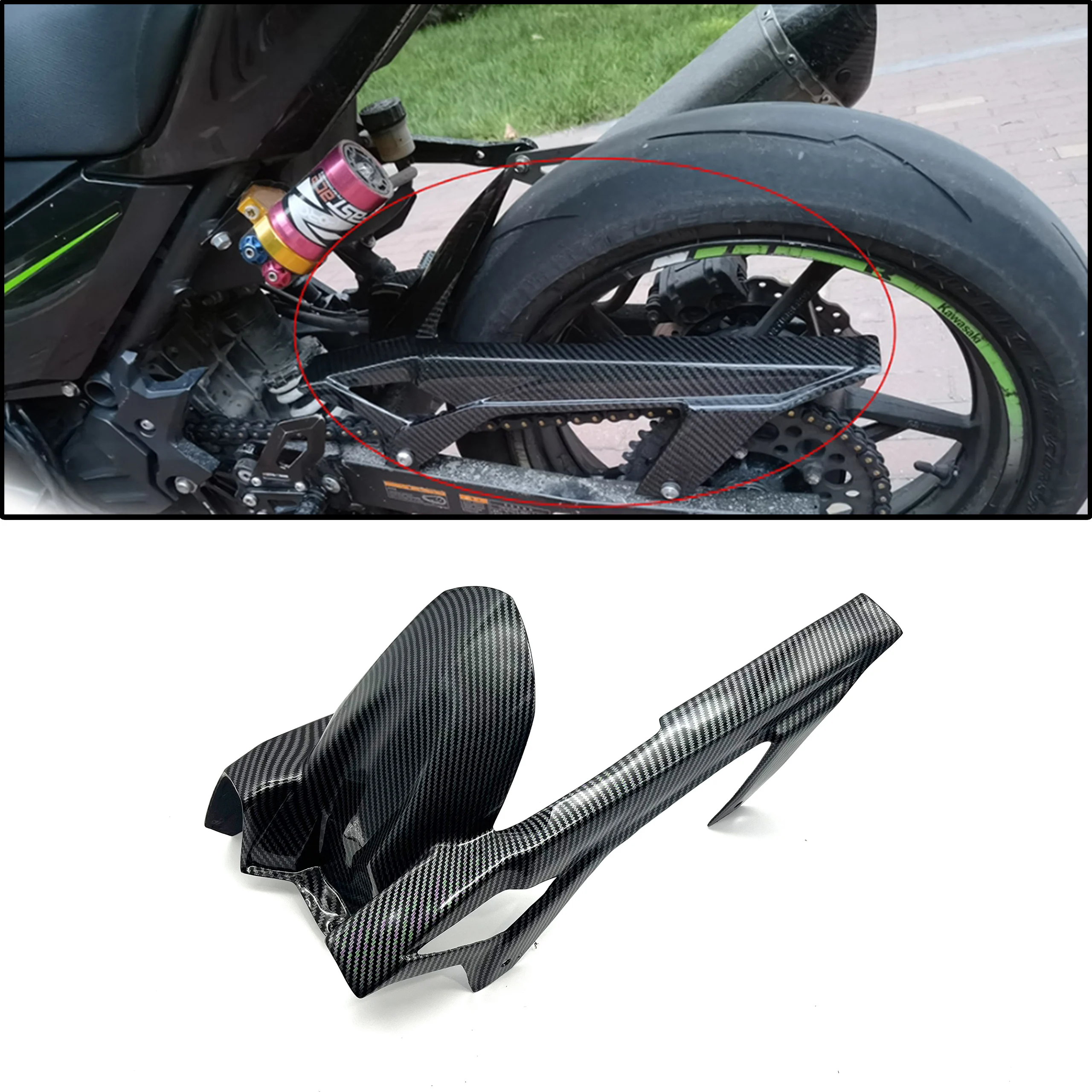 

for Kawasaki Ninja400 Z400 2018 2019 2020 2021 2022 2023 Rear wheel chain cover Rear fender fairing