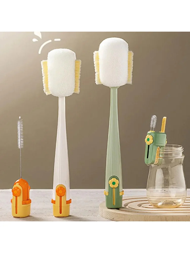 5-in-1cup Washing Tool Multifunctional Cup Brush Water Cup Thermos Cup Brush Milk Bottle Cleaning Sponge Brush For Household Use